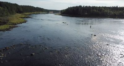 Tikkasenkarin koskivirta Kemijoessa hukkuisi patoaltaaseen, jos Kemijoki Oy toteuttaisi Sierilän vesivoimalahankkeen.