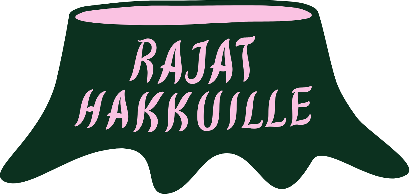 Piireetty kanto, jossa on teksti Rajat hakkuiolle.