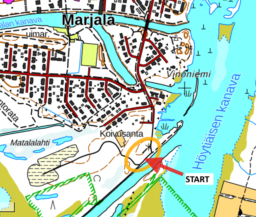 Marjalan talkoiden aloituspaikka Lintuaidantie.