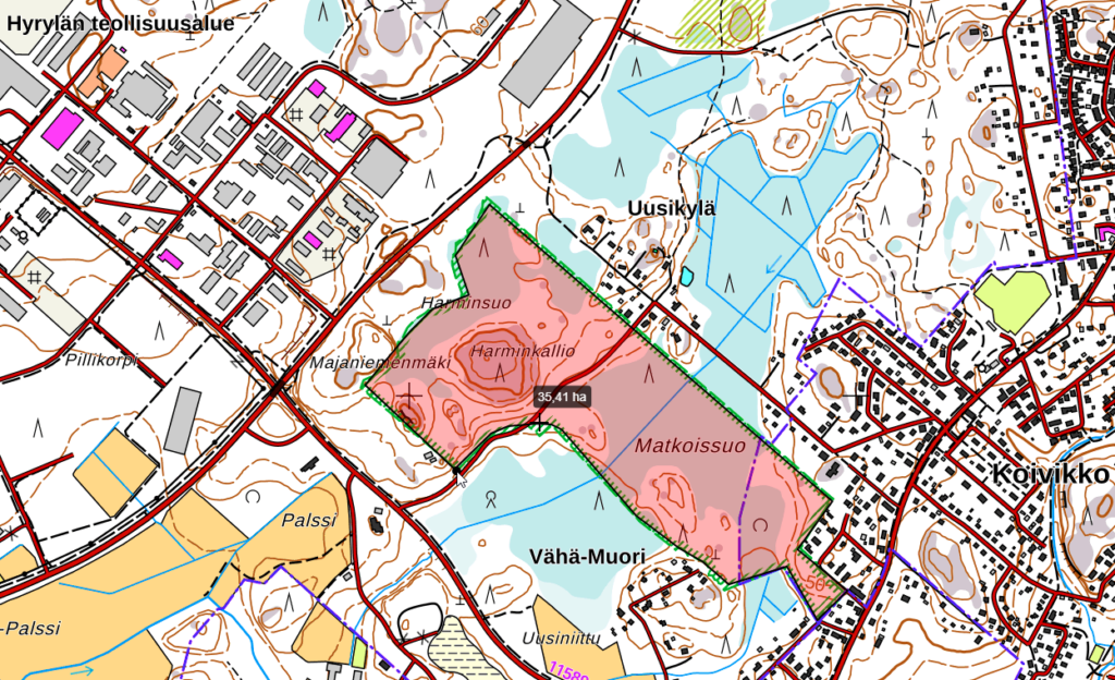 Suojelualueen kartta
