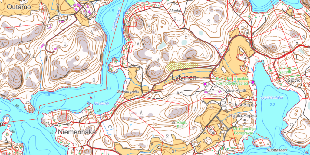 Kuvakaappaus Lylyisest&auml; Lohjan karttapalvelusta.