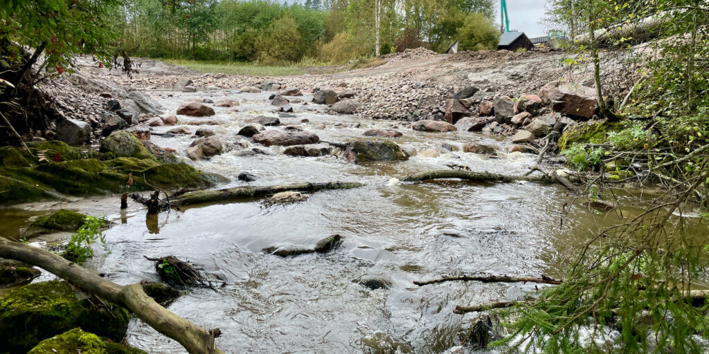 Töllinkoski myllypadon purkamisen jälkeen