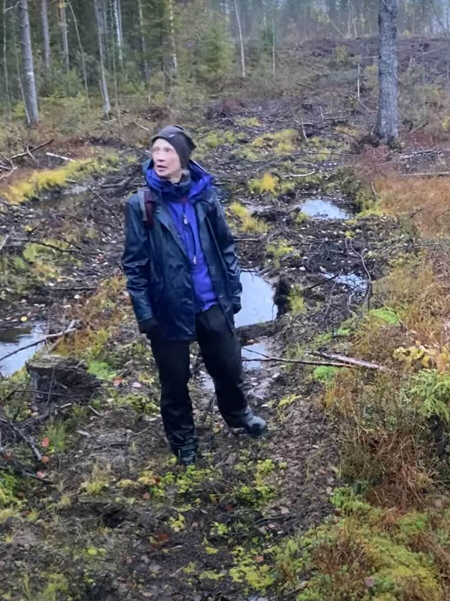 Tuuli Hakulinen hakkuumaalla.
